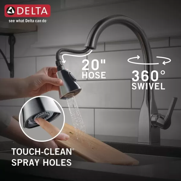 imageDelta Faucet Mateo Touch Kitchen Faucet Brushed Nickel Kitchen Faucets with Pull Down Sprayer Kitchen Sink Faucet Touch Faucet for Kitchen Sink Touch2O Technology Arctic Stainless 9183TARDSTArctic Stainless