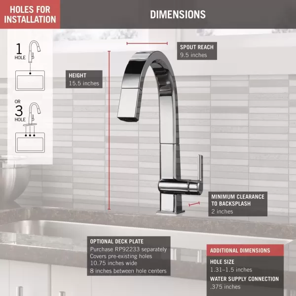imageDelta Faucet Pivotal Touch Kitchen Faucet Brushed Nickel Kitchen Faucets with Pull Down Sprayer Kitchen Sink Faucet Touch Faucet for Kitchen Sink Touch2O Technology Arctic Stainless 9193TARDSTChrome