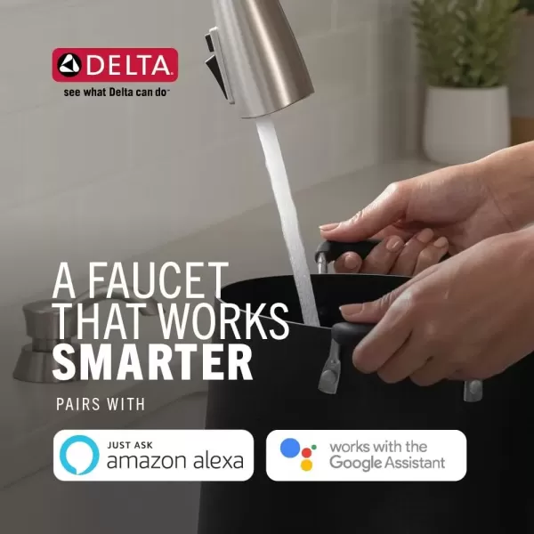 imageDelta Faucet Pivotal Touch Kitchen Faucet Brushed Nickel Kitchen Faucets with Pull Down Sprayer Kitchen Sink Faucet Touch Faucet for Kitchen Sink Touch2O Technology Arctic Stainless 9193TARDSTArctic Stainless