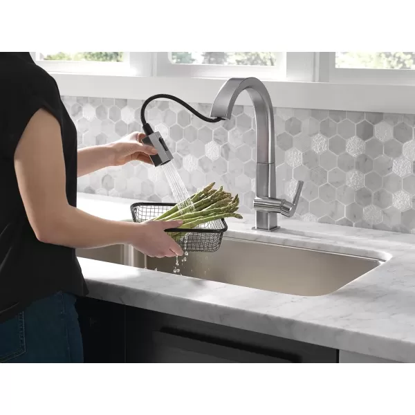 imageDelta Faucet Pivotal Touch Kitchen Faucet Brushed Nickel Kitchen Faucets with Pull Down Sprayer Kitchen Sink Faucet Touch Faucet for Kitchen Sink Touch2O Technology Arctic Stainless 9193TARDSTArctic Stainless