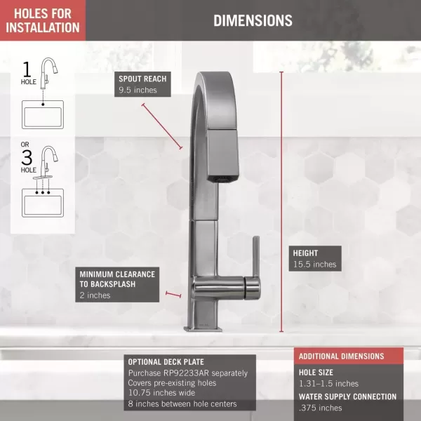 imageDelta Faucet Pivotal Touch Kitchen Faucet Brushed Nickel Kitchen Faucets with Pull Down Sprayer Kitchen Sink Faucet Touch Faucet for Kitchen Sink Touch2O Technology Arctic Stainless 9193TARDSTArctic Stainless