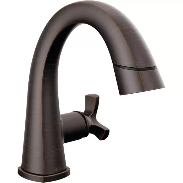 imageDelta Faucet Stryke Pull Down Bathroom Faucet Bathroom Pull Out Faucet Chrome Single Hole Bathroom Faucet with Pull Down Sprayer Bathroom Sink Faucet Lumicoat Chrome 577PDPRDSTVenetian Bronze