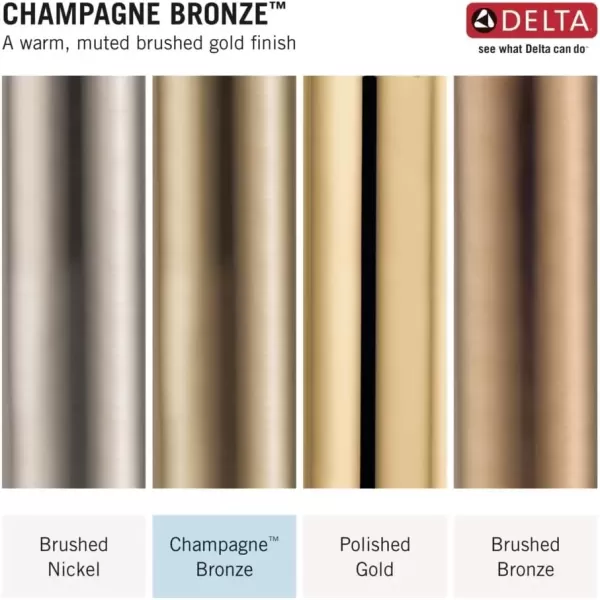 imageDelta Faucet Tetra Chrome Single Hole Bathroom Faucet Chrome Single Handle Bathroom Faucet Bathroom Sink Faucet Diamond Seal Technology Metal Drain Assembly Lumicoat Chrome 589SHPRDSTLumicoat Champagne Bronze