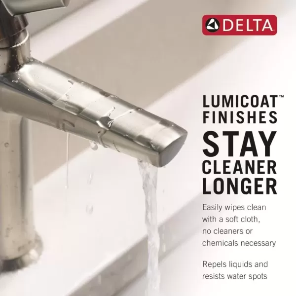imageDelta Faucet Tetra Chrome Single Hole Bathroom Faucet Chrome Single Handle Bathroom Faucet Bathroom Sink Faucet Diamond Seal Technology Metal Drain Assembly Lumicoat Chrome 589SHPRDSTLumicoat Champagne Bronze