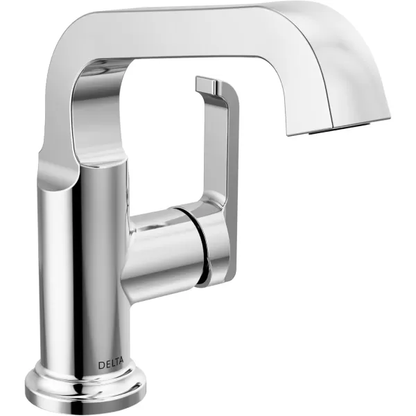 imageDelta Faucet Tetra Chrome Single Hole Bathroom Faucet Chrome Single Handle Bathroom Faucet Bathroom Sink Faucet Diamond Seal Technology Metal Drain Assembly Lumicoat Chrome 589SHPRDSTLumicoat Chrome
