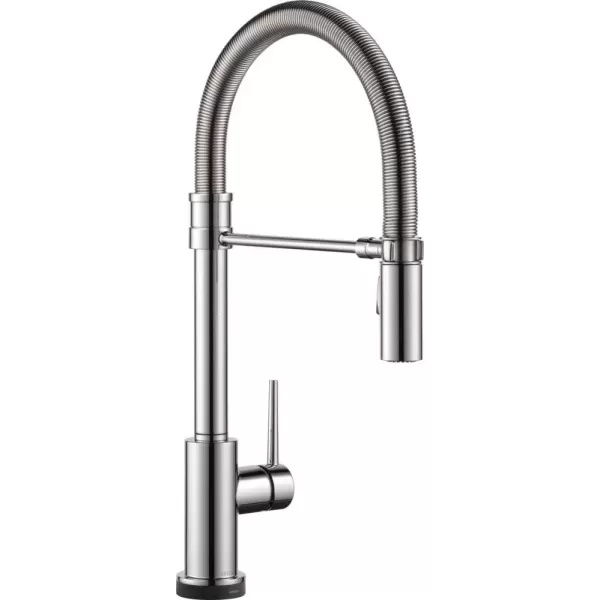 imageDelta Faucet Trinsic Pro Commercial Style Kitchen Faucet Chrome Touch Kitchen Faucets with Pull Down Sprayer Kitchen Sink Faucet Touch Faucet Delta Touch2O Technology Chrome 9659TDST