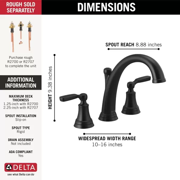 imageDelta Faucet Woodhurst Roman Tub Faucet  T2732RB  Classic Bathtub Handles ampamp Faucet  Bathroom Fixtures  Venetian Bronze Valve Sold SeparatelyMatte Black