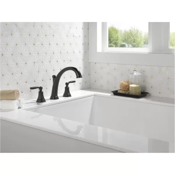 imageDelta Faucet Woodhurst Roman Tub Faucet  T2732RB  Classic Bathtub Handles ampamp Faucet  Bathroom Fixtures  Venetian Bronze Valve Sold SeparatelyVenetian Bronze
