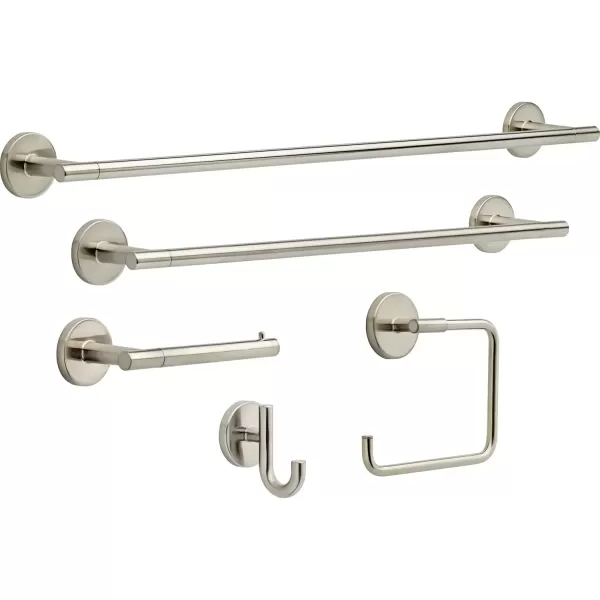 imageDelta Trinsic 1Pack Toilet Paper Holder Brilliance Stainless Steel Tissue Roll Holder for Bathroom Organization and Storage Single Post Toilet Tissue Holder Wall Bathroom Accessories 75950SS