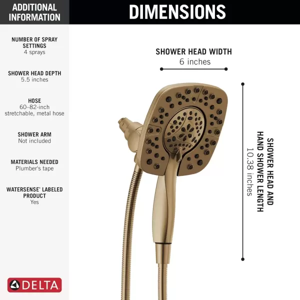 imageDELTA 58498RB 4 Setting 2in1 Combo Hand Shower Venetian BronzeChampagne Bronze