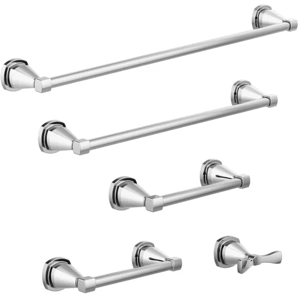 imageDELTA FAUCET 77608CZ Stryke Wall Mounted 8 in Hand Towel Bar in Champagne BronzeChrome