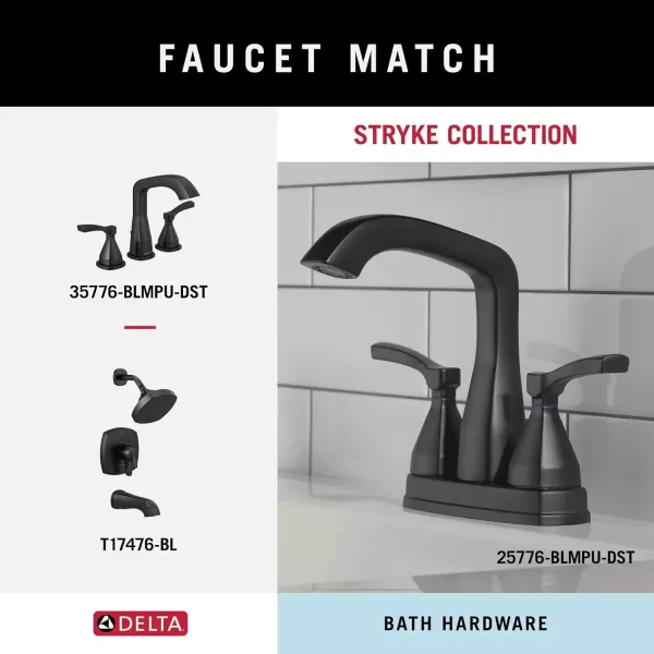 imageDELTA FAUCET 77608CZ Stryke Wall Mounted 8 in Hand Towel Bar in Champagne BronzeMatte Black