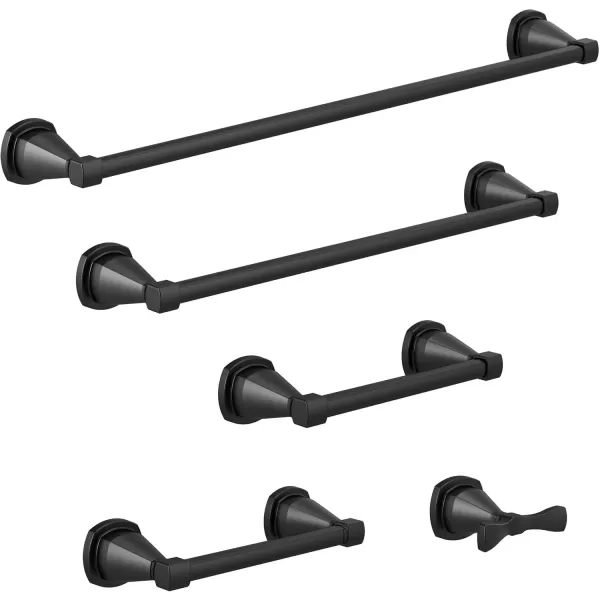 imageDELTA FAUCET 77608CZ Stryke Wall Mounted 8 in Hand Towel Bar in Champagne BronzeMatte Black