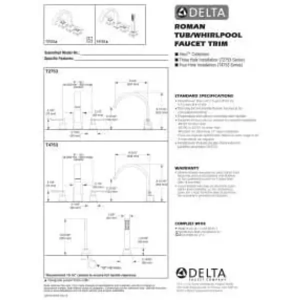 imageDELTA FAUCET T4753 994 x 994 x 994 inches ChromeStainless