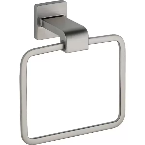 imageDelta Ara 1Pack Hand Towel Holder Polished Chrome Towel Racks for Bathroom Wall Square Towel Ring Holder for Bath Towel Hanger for Kitchen Bathroom Accessories 77546Brilliance Stainless Steel