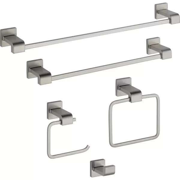 imageDelta Ara 1Pack Hand Towel Holder Polished Chrome Towel Racks for Bathroom Wall Square Towel Ring Holder for Bath Towel Hanger for Kitchen Bathroom Accessories 77546Brilliance Stainless Steel