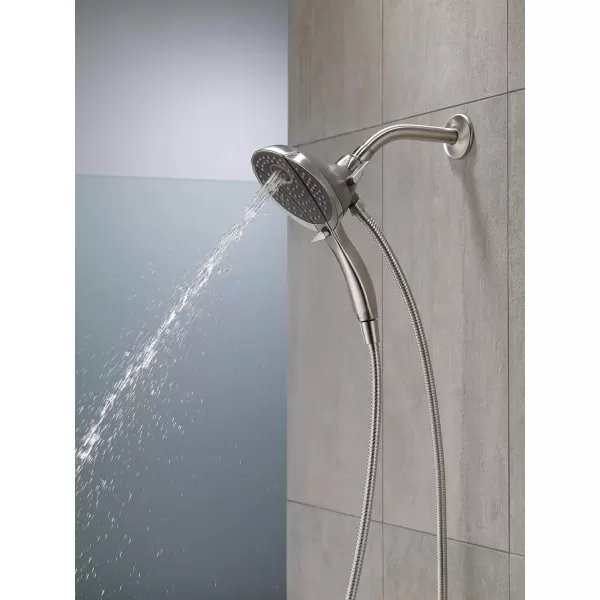 imageDelta Faucet 4Spray In2ition Dual Shower Head with Handheld Spray Brushed Nickel Shower Head with Hose Handheld Shower Heads Showerheads ampamp Handheld Showers Stainless 58467SSStainless