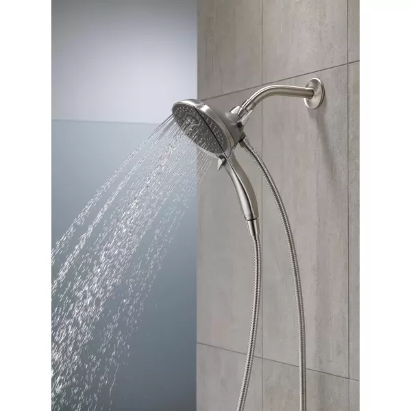 imageDelta Faucet 4Spray In2ition Dual Shower Head with Handheld Spray Brushed Nickel Shower Head with Hose Handheld Shower Heads Showerheads ampamp Handheld Showers Stainless 58467SSChrome