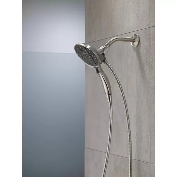 imageDelta Faucet 4Spray In2ition Dual Shower Head with Handheld Spray Brushed Nickel Shower Head with Hose Handheld Shower Heads Showerheads ampamp Handheld Showers Stainless 58467SSStainless