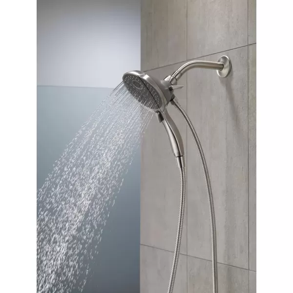 imageDelta Faucet 4Spray In2ition Dual Shower Head with Handheld Spray Brushed Nickel Shower Head with Hose Handheld Shower Heads Showerheads ampamp Handheld Showers Stainless 58467SSChrome