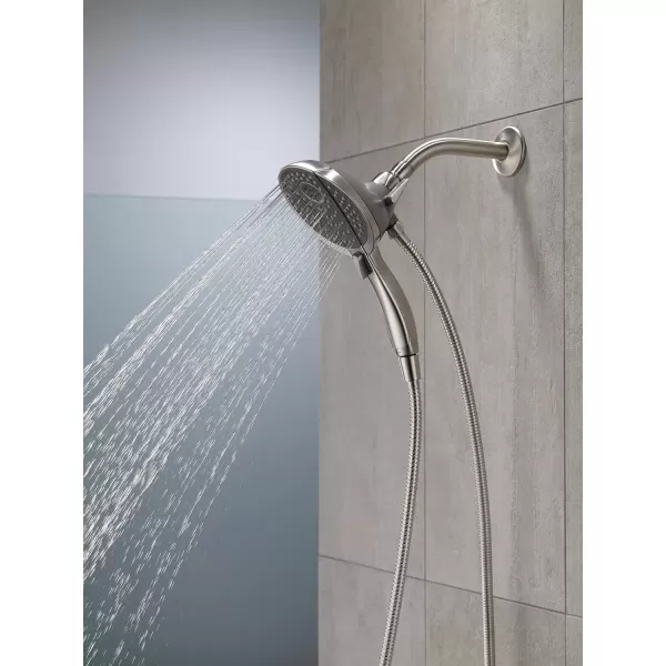 imageDelta Faucet 4Spray In2ition Dual Shower Head with Handheld Spray Brushed Nickel Shower Head with Hose Handheld Shower Heads Showerheads ampamp Handheld Showers Stainless 58467SSStainless