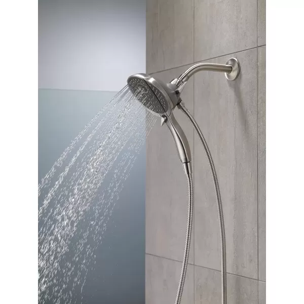 imageDelta Faucet 4Spray In2ition Dual Shower Head with Handheld Spray Brushed Nickel Shower Head with Hose Handheld Shower Heads Showerheads ampamp Handheld Showers Stainless 58467SSStainless