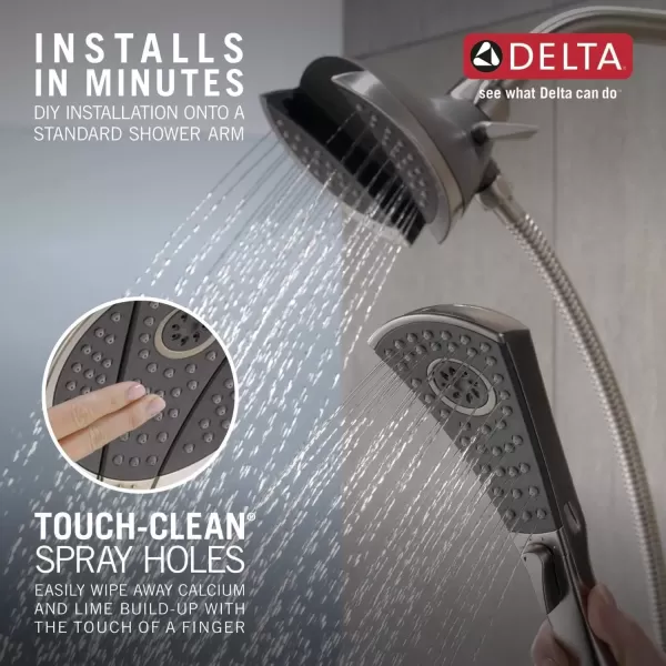 imageDelta Faucet 4Spray In2ition Dual Shower Head with Handheld Spray Brushed Nickel Shower Head with Hose Handheld Shower Heads Showerheads ampamp Handheld Showers Stainless 58467SSStainless