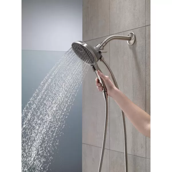 imageDelta Faucet 4Spray In2ition Dual Shower Head with Handheld Spray Brushed Nickel Shower Head with Hose Handheld Shower Heads Showerheads ampamp Handheld Showers Stainless 58467SSStainless
