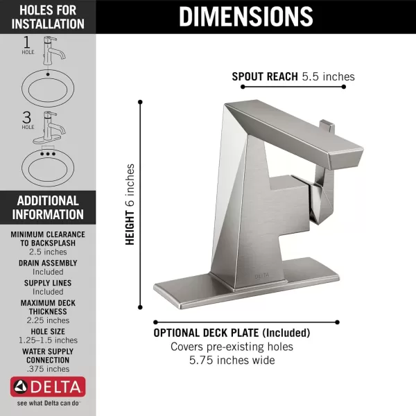 imageDelta Faucet 543SSPRMPUDST Trillian Lavatory Lumicoat Stainless