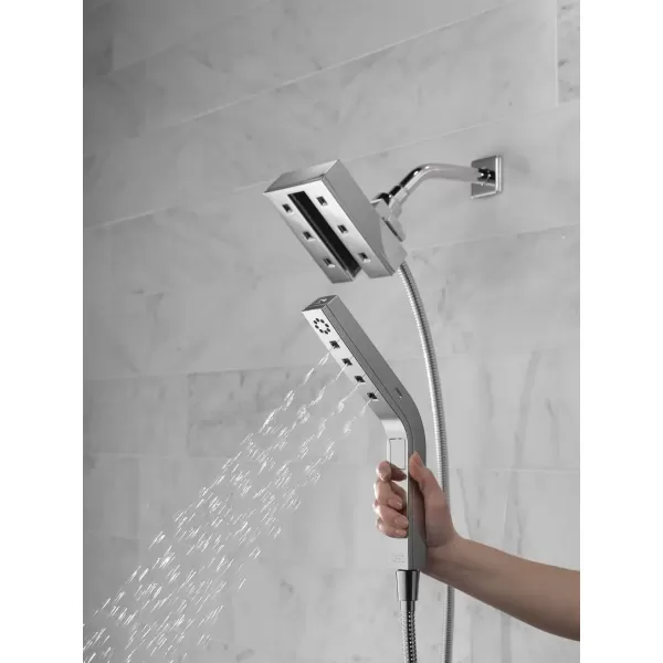 imageDelta Faucet 58473PR25 Universal Showering Combo 25 GPM Water Flow Lumicoat ChromeBlack Stainless