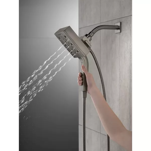 imageDelta Faucet 58473PR25 Universal Showering Combo 25 GPM Water Flow Lumicoat ChromeBlack Stainless