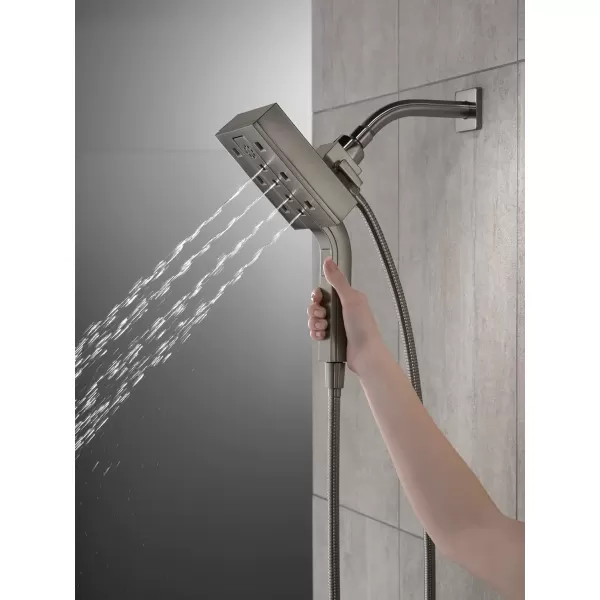 imageDelta Faucet 58473PR25 Universal Showering Combo 25 GPM Water Flow Lumicoat ChromeBlack Stainless