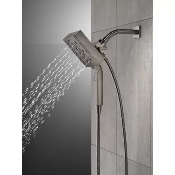 imageDelta Faucet 58473PR25 Universal Showering Combo 25 GPM Water Flow Lumicoat ChromeBlack Stainless