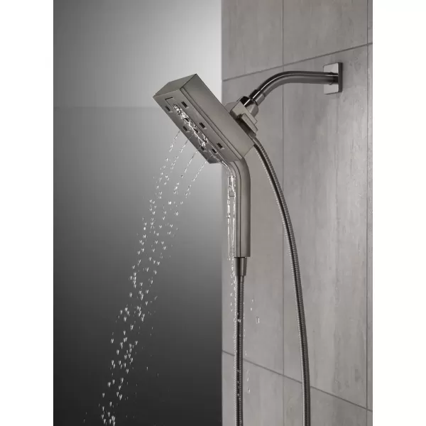 imageDelta Faucet 58473PR25 Universal Showering Combo 25 GPM Water Flow Lumicoat ChromeBlack Stainless