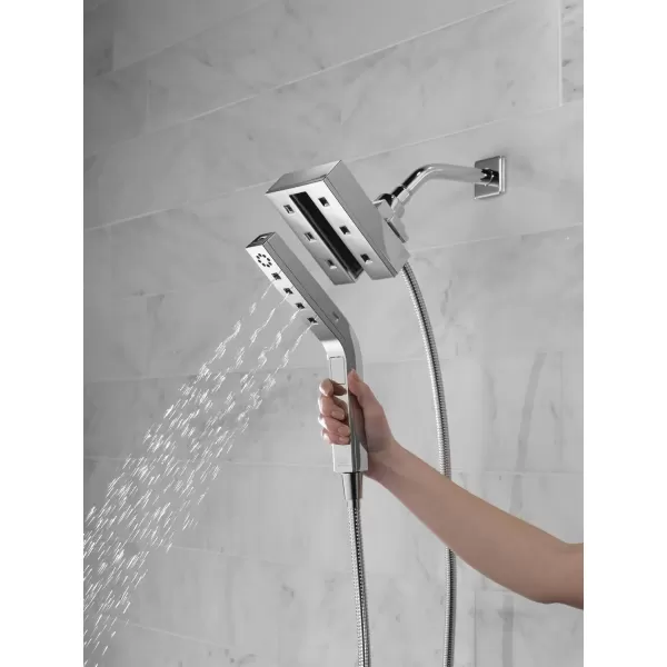 imageDelta Faucet 58473PR25 Universal Showering Combo 25 GPM Water Flow Lumicoat ChromeBlack Stainless