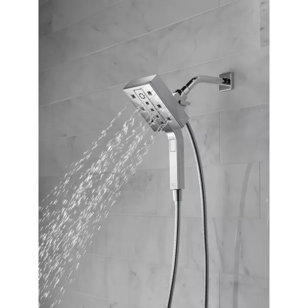 imageDelta Faucet 58473PR25 Universal Showering Combo 25 GPM Water Flow Lumicoat ChromeBlack Stainless
