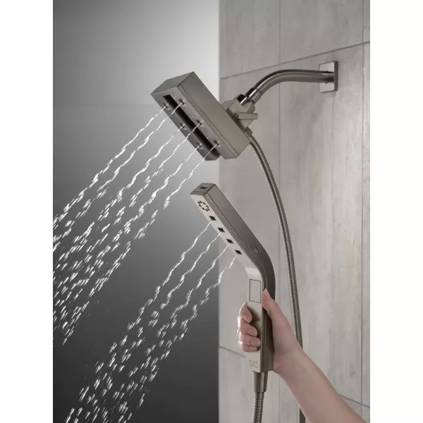 imageDelta Faucet 58473PR25 Universal Showering Combo 25 GPM Water Flow Lumicoat ChromeBlack Stainless
