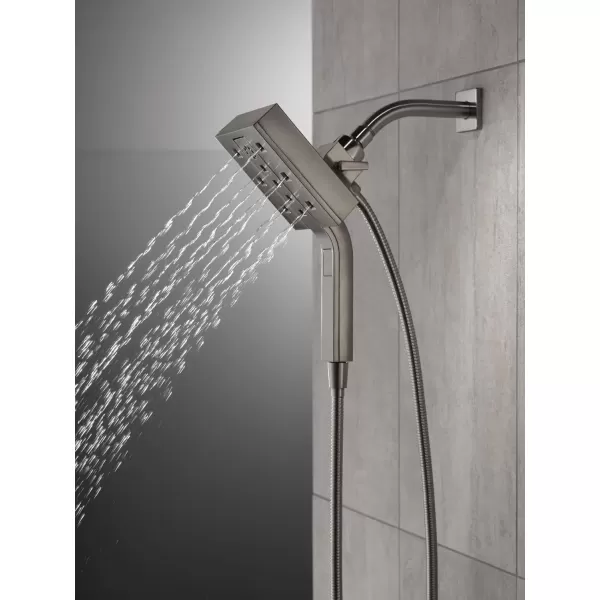 imageDelta Faucet 58473PR25 Universal Showering Combo 25 GPM Water Flow Lumicoat ChromeBlack Stainless