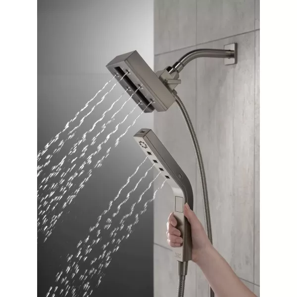 imageDelta Faucet 58473PR25 Universal Showering Combo 25 GPM Water Flow Lumicoat ChromeBlack Stainless