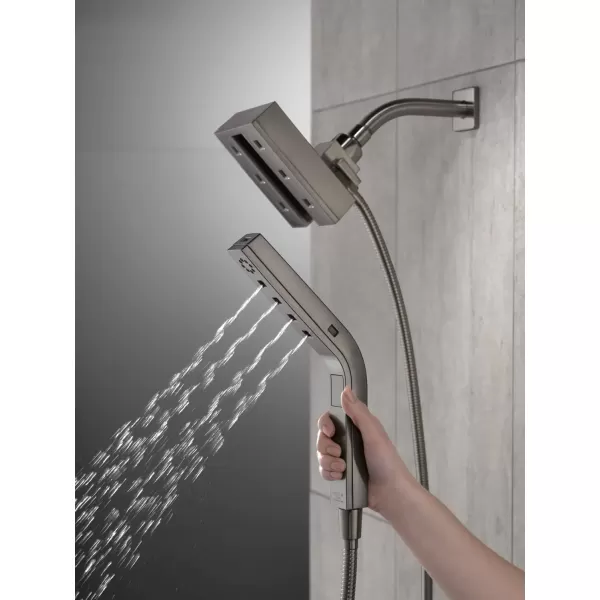 imageDelta Faucet 58473PR25 Universal Showering Combo 25 GPM Water Flow Lumicoat ChromeBlack Stainless