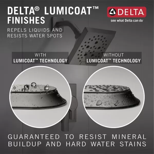 imageDelta Faucet 58473PR25 Universal Showering Combo 25 GPM Water Flow Lumicoat ChromeBlack Stainless