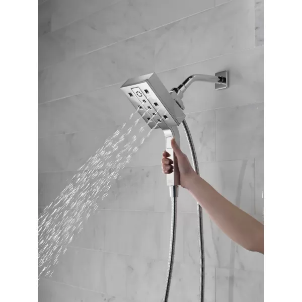 imageDelta Faucet 58473PR25 Universal Showering Combo 25 GPM Water Flow Lumicoat ChromeBlack Stainless