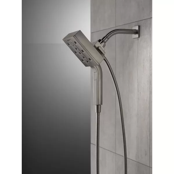 imageDelta Faucet 58473PR25 Universal Showering Combo 25 GPM Water Flow Lumicoat ChromeBlack Stainless