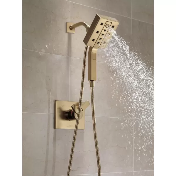 imageDelta Faucet 58473PR25 Universal Showering Combo 25 GPM Water Flow Lumicoat ChromeChampagne Bronze