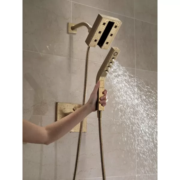 imageDelta Faucet 58473PR25 Universal Showering Combo 25 GPM Water Flow Lumicoat ChromeChampagne Bronze