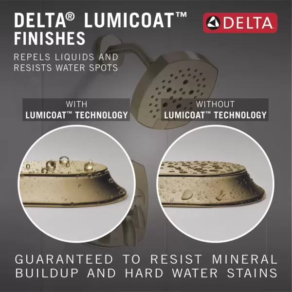 imageDelta Faucet 58473PR25 Universal Showering Combo 25 GPM Water Flow Lumicoat ChromeChampagne Bronze
