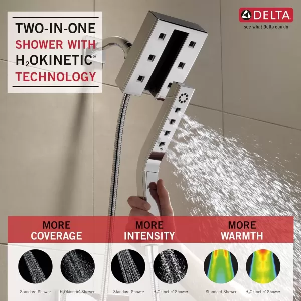 imageDelta Faucet 58473PR25 Universal Showering Combo 25 GPM Water Flow Lumicoat ChromeChrome
