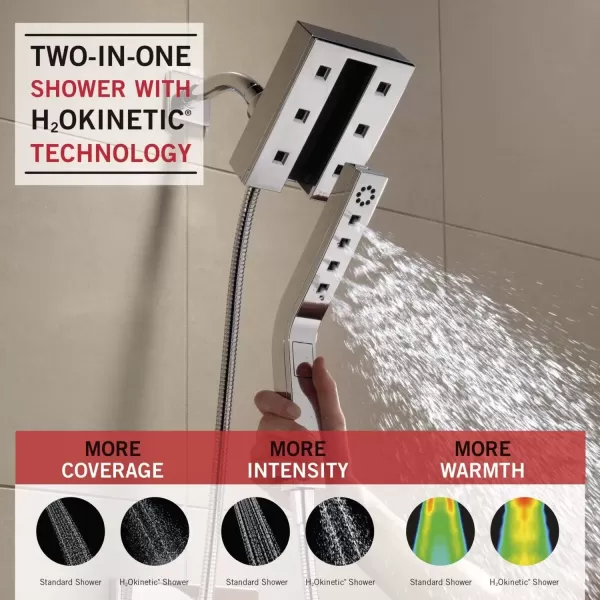 imageDelta Faucet 58473PR25 Universal Showering Combo 25 GPM Water Flow Lumicoat ChromeChrome