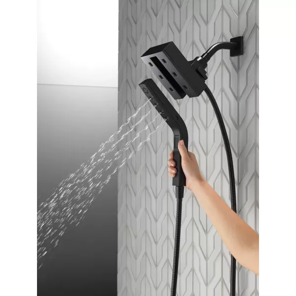 imageDelta Faucet 58473PR25 Universal Showering Combo 25 GPM Water Flow Lumicoat ChromeMatte Black