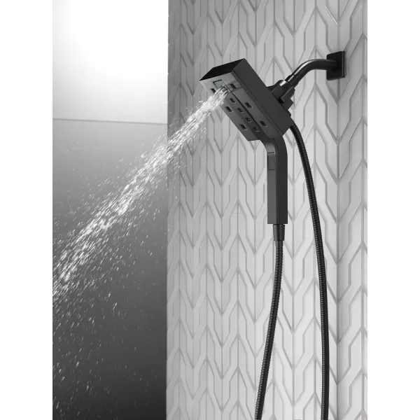 imageDelta Faucet 58473PR25 Universal Showering Combo 25 GPM Water Flow Lumicoat ChromeMatte Black